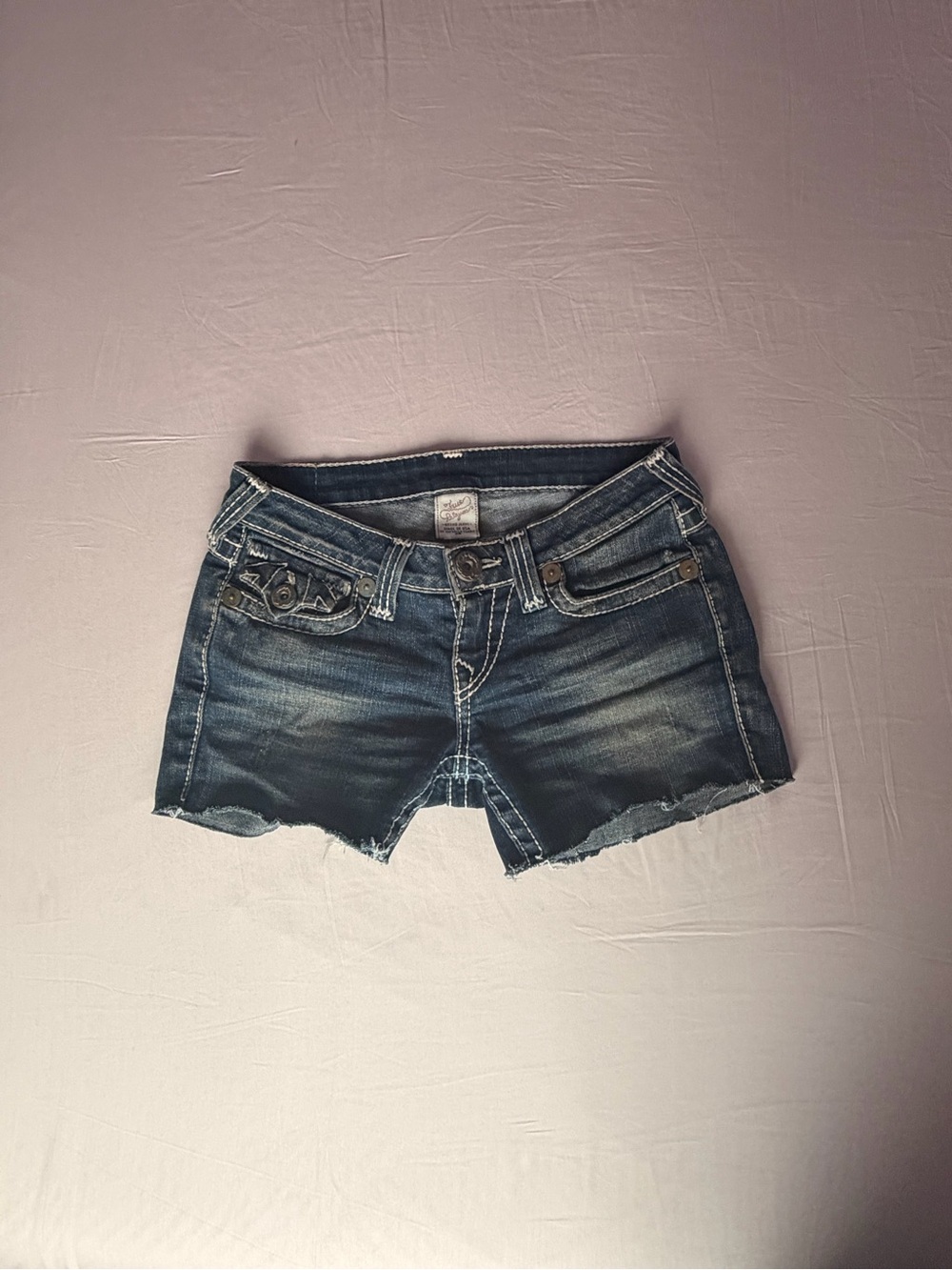 True Religion contrast stitch shorts